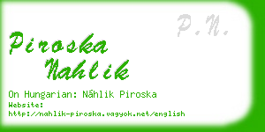 piroska nahlik business card