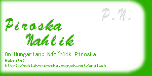 piroska nahlik business card